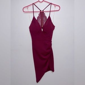 Lace Back Maroon dress ✨